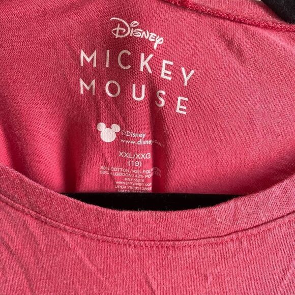 Disney Mickey Mouse Red Graphic Logo Long Sleeve Shirt - Picture 3 of 3